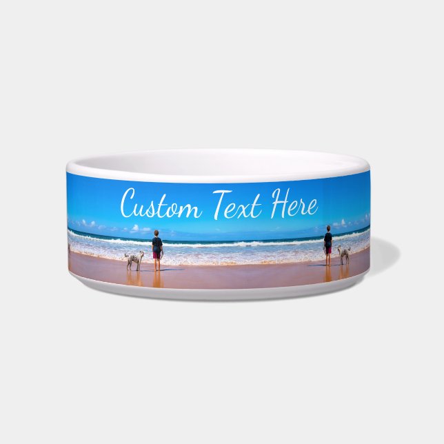 Personalized Your Photo Pet Bowl with Custom Text (Front)