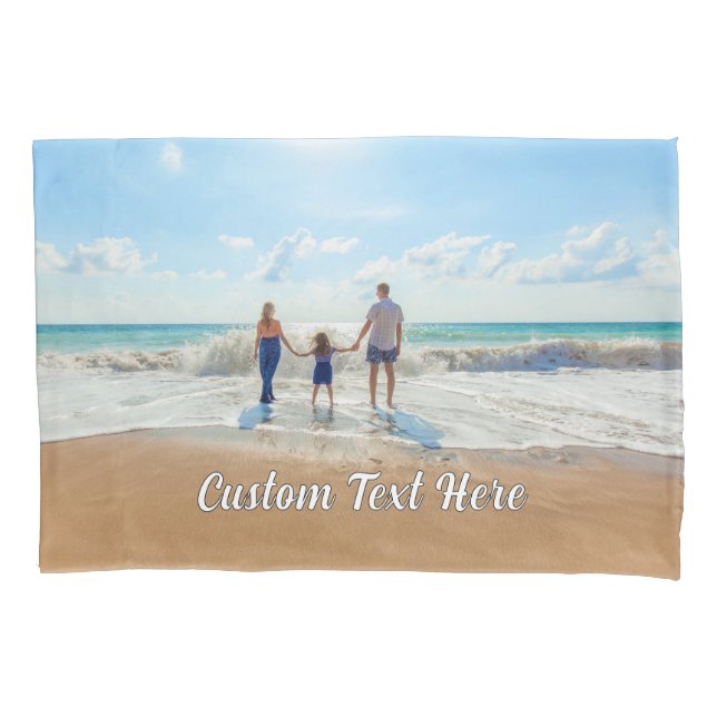 Personalized Your Photo Pillow Case Custom Text (Front)