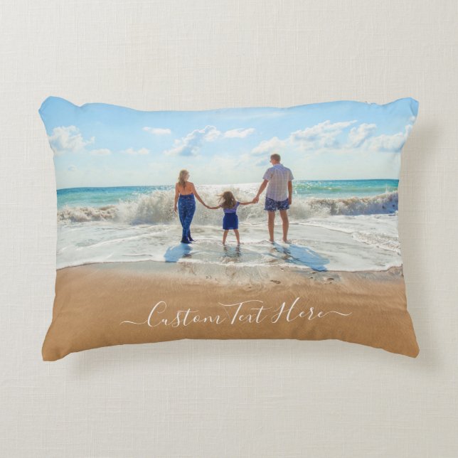 Personalized Your Photo Pillow with Custom Text (Front)