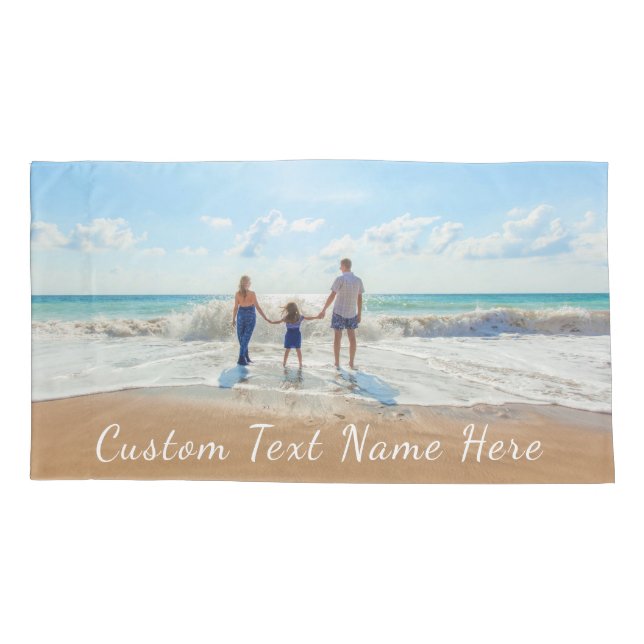 Personalized Your Photo Pillowcase and Custom Text (Back)