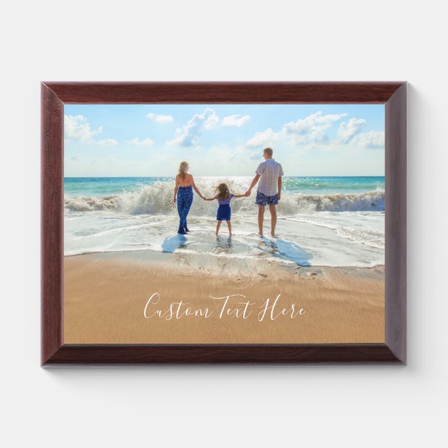 Personalized Your Photo Plaque Gift Custom Text (Horizontal)