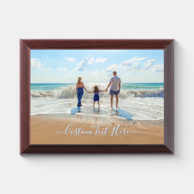 Personalized Your Photo Plaque Gift Custom Text (Horizontal)