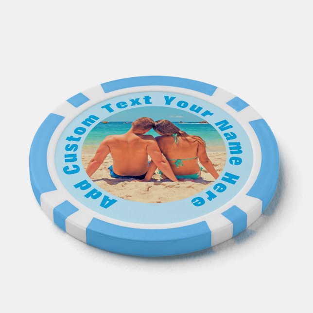 Personalized Your Photo Poker Chips Custom Text (Single)