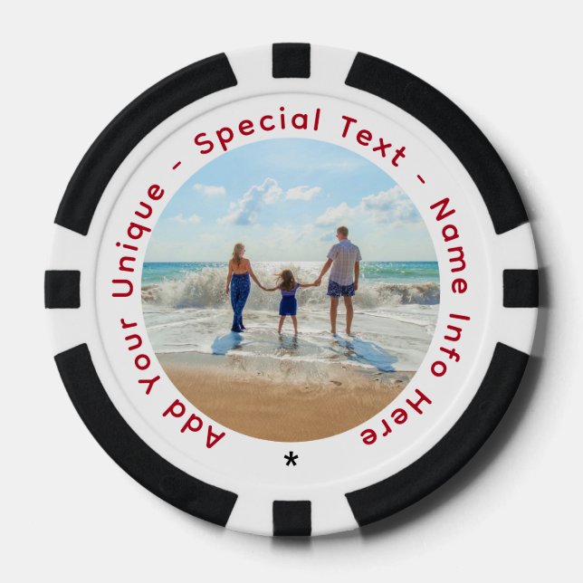 Personalized Your Photo Poker Chips Custom Text (Front)