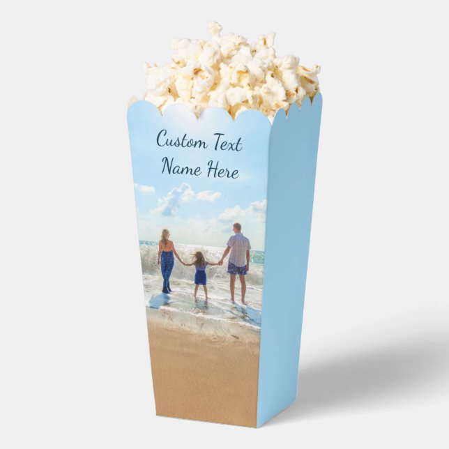 Personalized Your Photo Popcorn Boxes Custom Text (Popped)