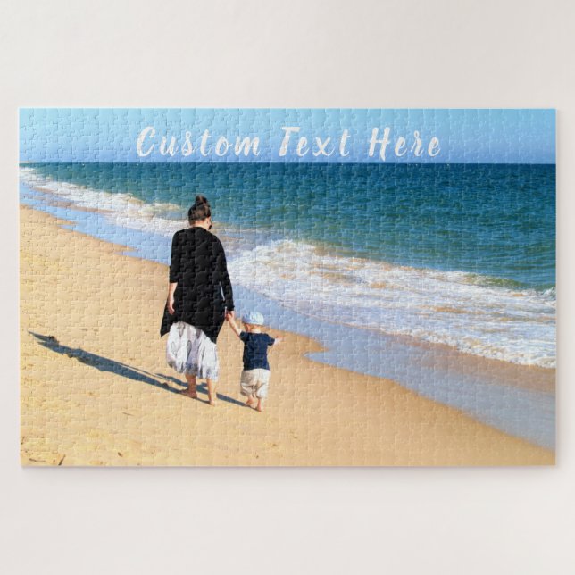 Personalized Your Photo Puzzle with Custom Text (Horizontal)