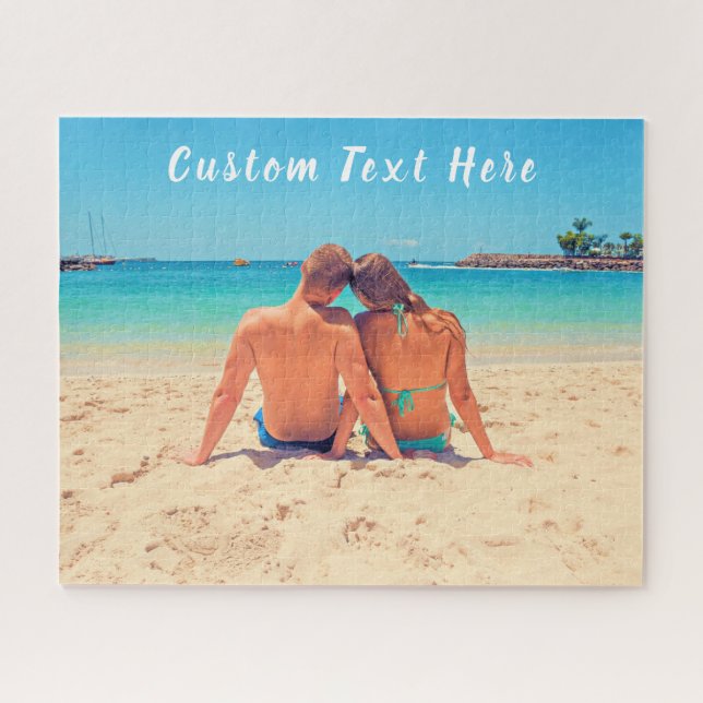 Personalized Your Photo Puzzle with Custom Text (Horizontal)