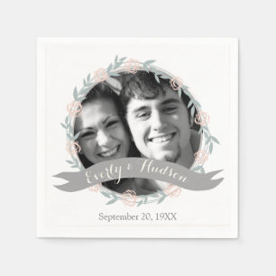 Personalized Your Photo Quartz Pink Forest Wedding Paper Napkins