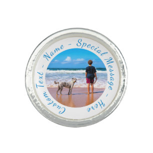 Personalized Your Photo Ring Gift with Custom Text