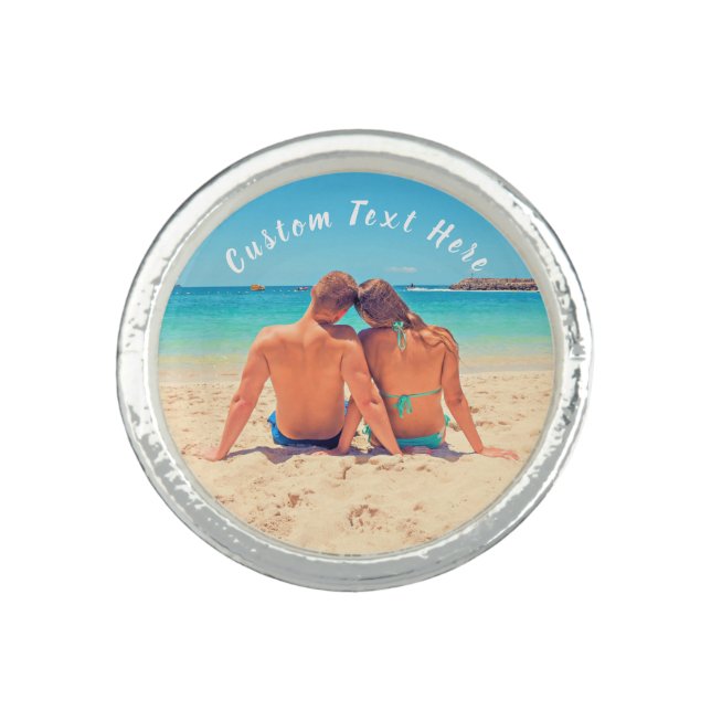 Personalized Your Photo Ring with Custom Text Name (Front)