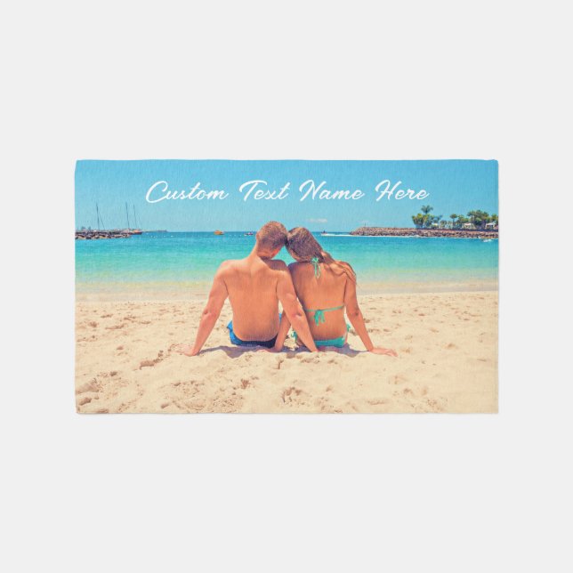 Personalized Your Photo Rug with Custom Text (Front)