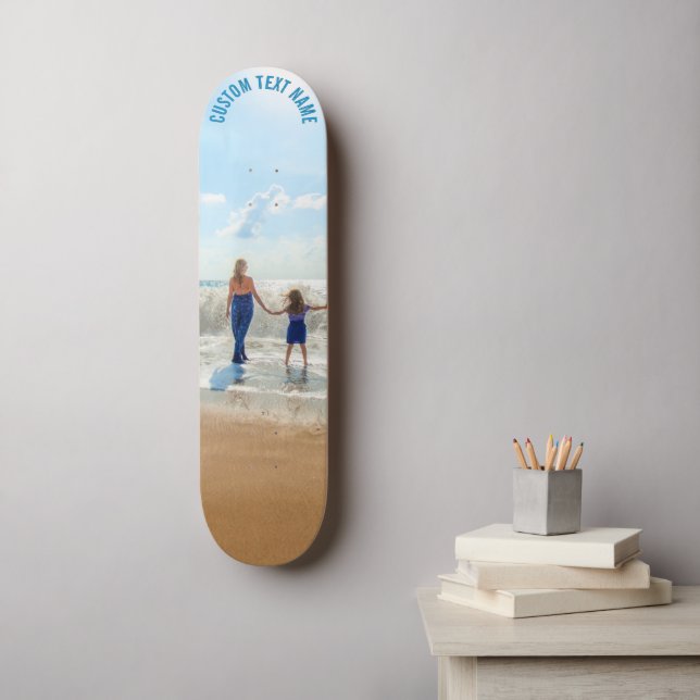 Personalized Your Photo Skateboard and Custom Text (Wall Art)