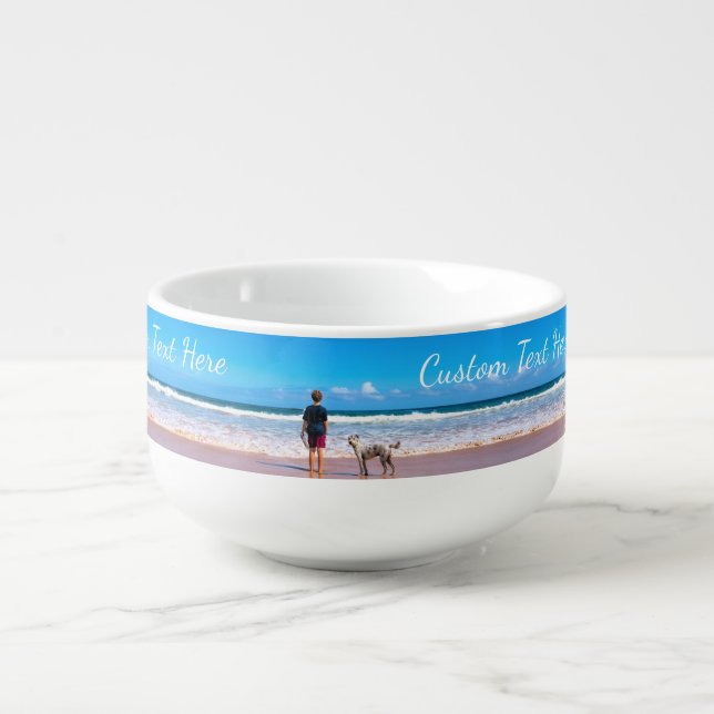 Personalized Your Photo Soup Mug with Custom Text (Front)