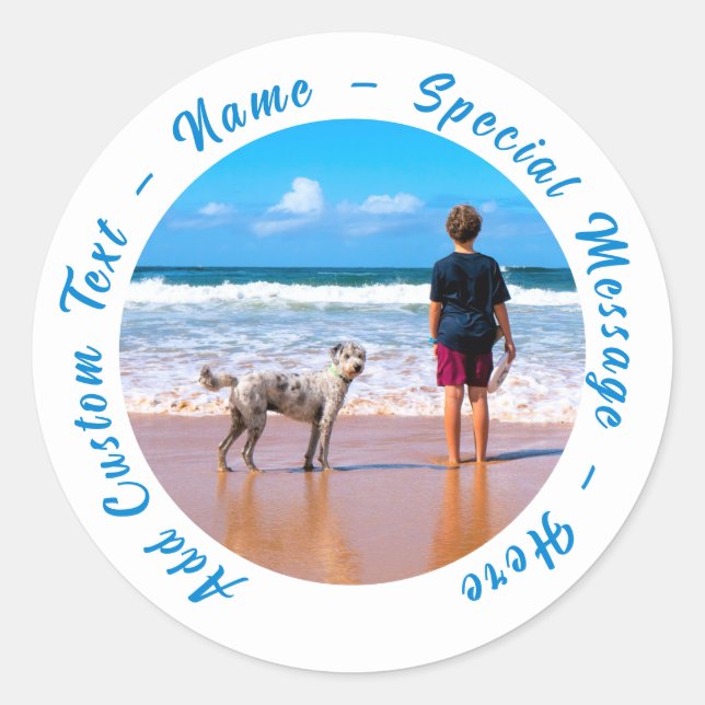 Personalized Your Photo Sticker Custom Text Name (Front)