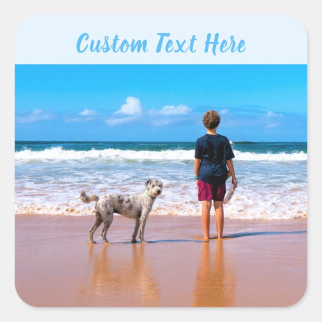 Personalized Your Photo Sticker with Custom Text (Front)