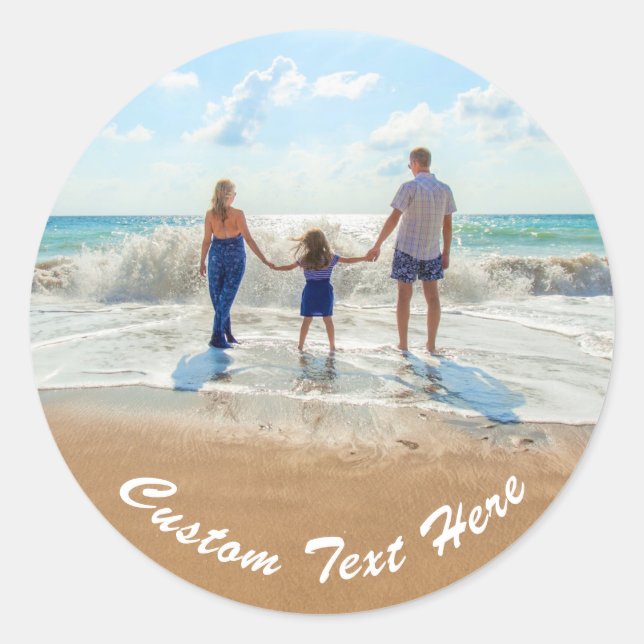 Personalized Your Photo Sticker with Custom Text (Front)