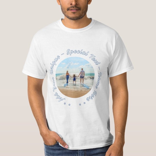 Personalized Your Photo T-Shirt with Custom Text (Front)