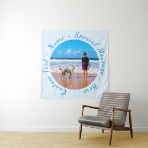 Personalized Your Photo Tapestry with Custom Text