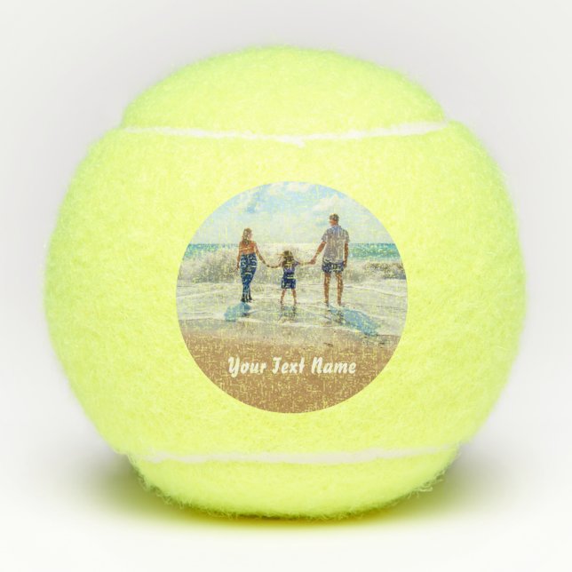 Personalized Your Photo Tennis Balls Custom Text (Front)