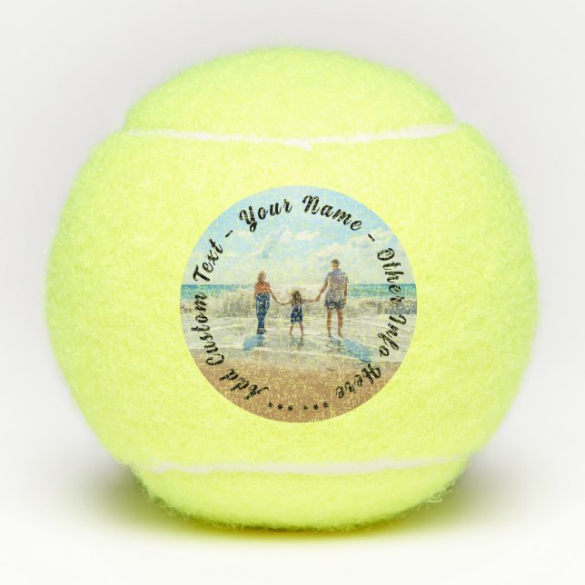 Personalized Your Photo Tennis Balls Custom Text (Front)