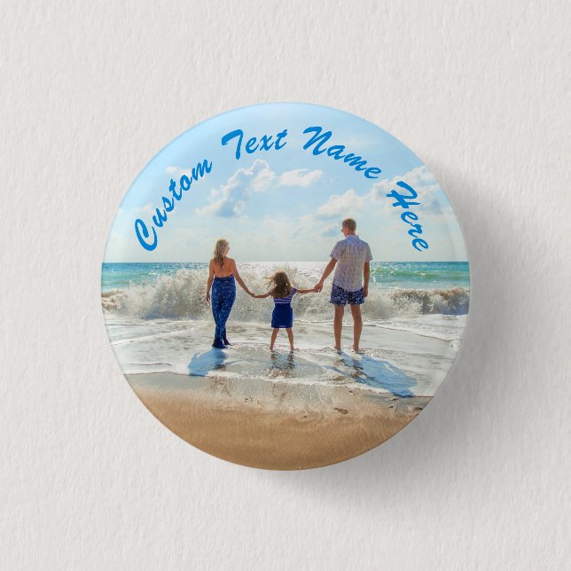 Personalized Your Photo Text Button Custom Text (Front)