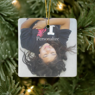 Personalized Your Photo & Text Ceramic Ornament
