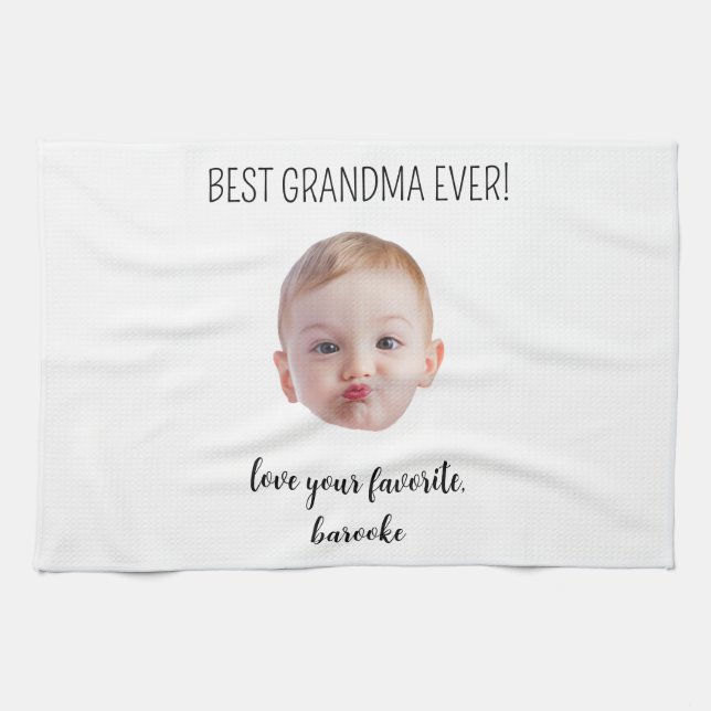 Personalized Your Photo & Text Mother’s Day Birth Kitchen Towel (Horizontal)