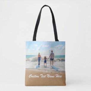 Personalized Your Photo Tote Bag with Custom Text