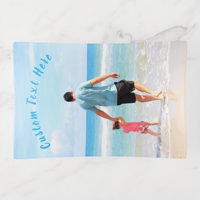 Personalized Your Photo Trinket Tray Custom Text (Front)