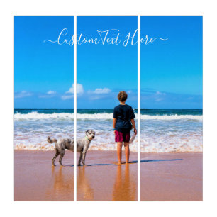 Personalized Your Photo Triptych with Custom Text