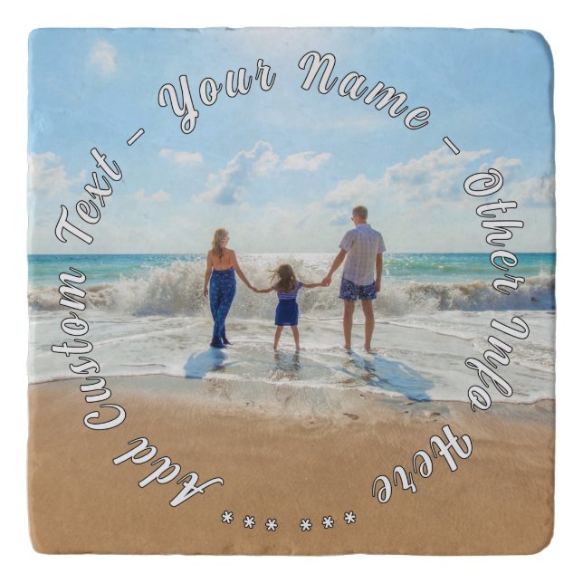 Personalized Your Photo Trivet with Cutsom Text (Front)