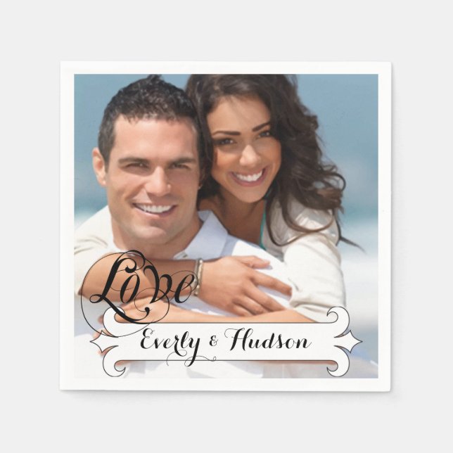 Personalized Your Photo Wedding Special Occasion Paper Napkins (Front)