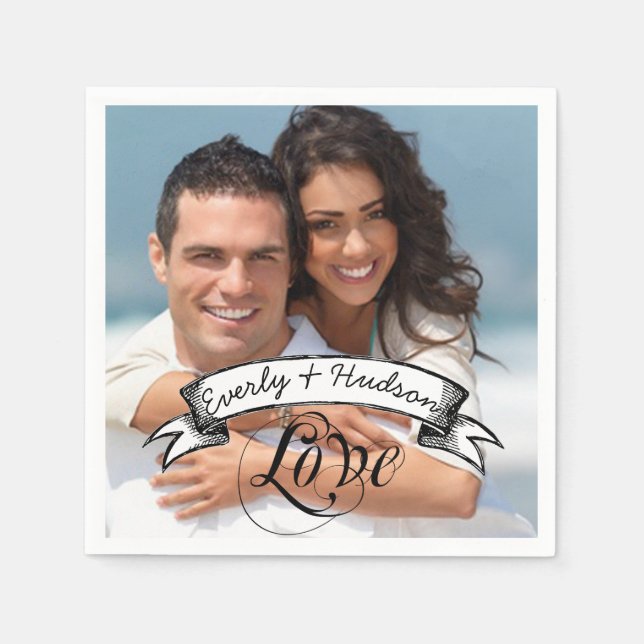 Personalized Your Photo Wedding Special Occasion Paper Napkins (Front)
