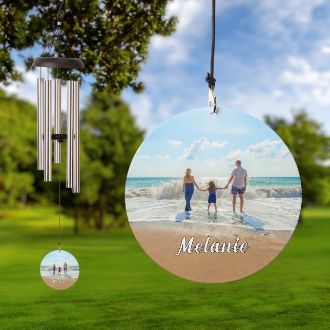 Personalized Your Photo Wind Chime and Custom Name Wind Chime (Outdoor)