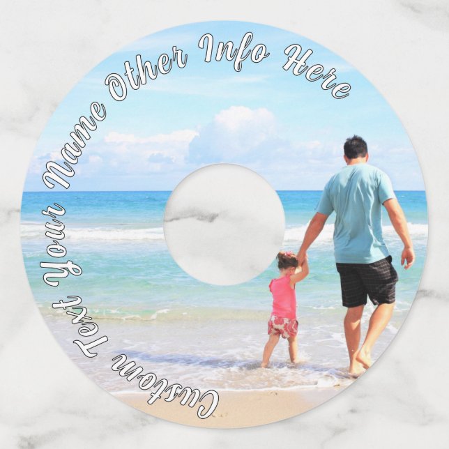 Personalized Your Photo Wine Glass Tag Custom Text (Front)