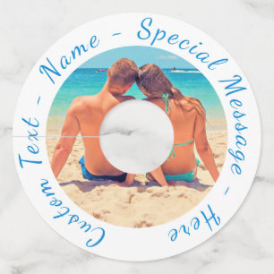 Personalized Your Photo Wine Glass Tag Custom Text