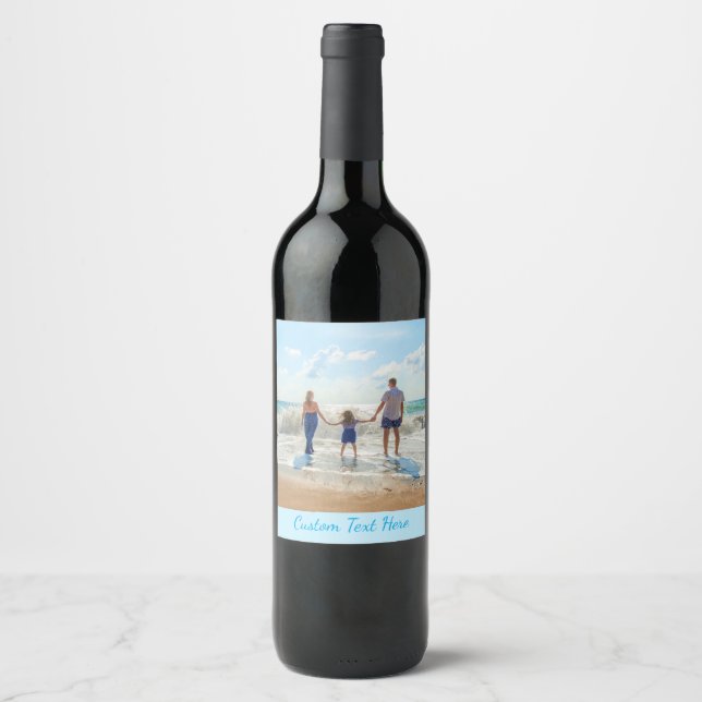 Personalized Your Photo Wine Label and Custom Text (Front)