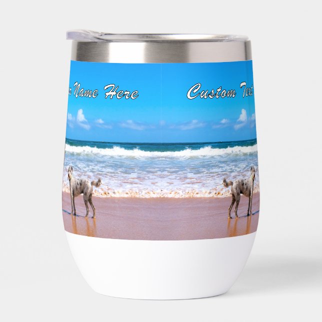 Personalized Your Photo with Custom Text Name Thermal Wine Tumbler (Right)