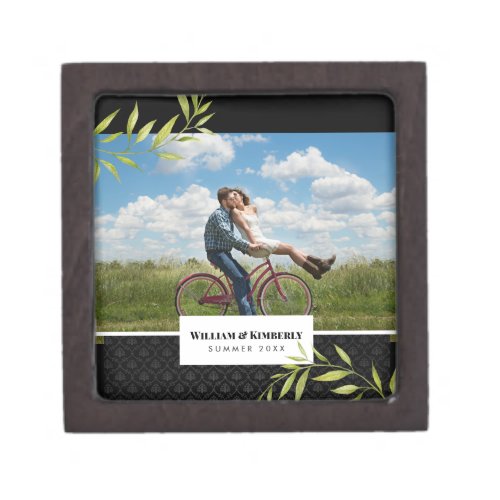 Personalized Your Photo with Laurel and Damask Gift Box