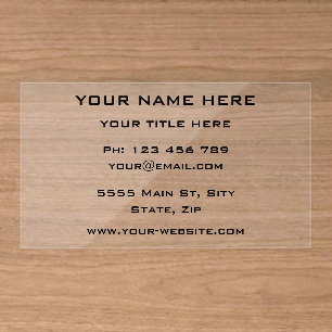 Personalized Your Promotional Clear Business Cards