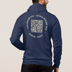Personalized Your QR Code and Custom Text Hoodie