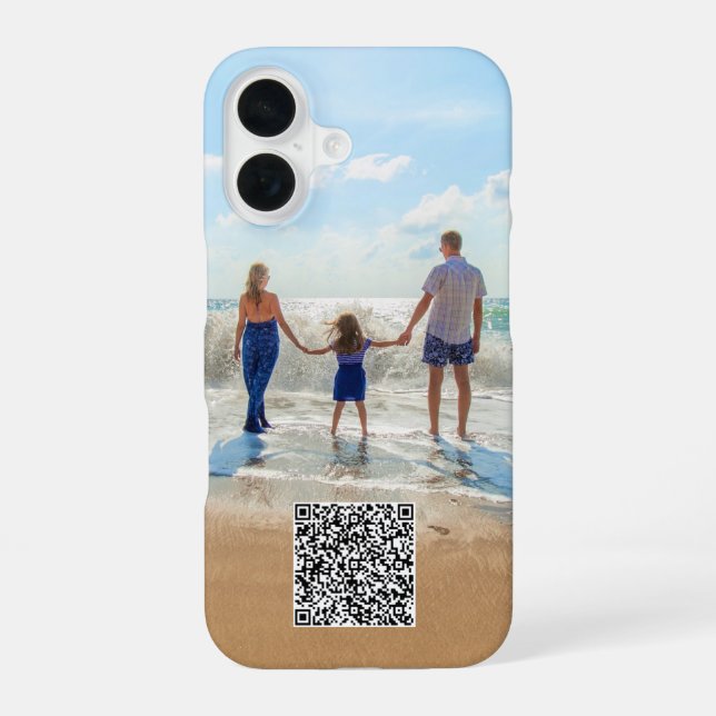 Personalized Your QR Code and Photo iPhone Case (Back)