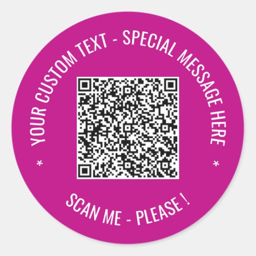 Personalized Your QR Code and Text Round Sticker