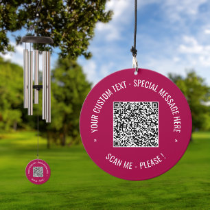 Personalized Your QR Code Custom Text and Colors Wind Chime