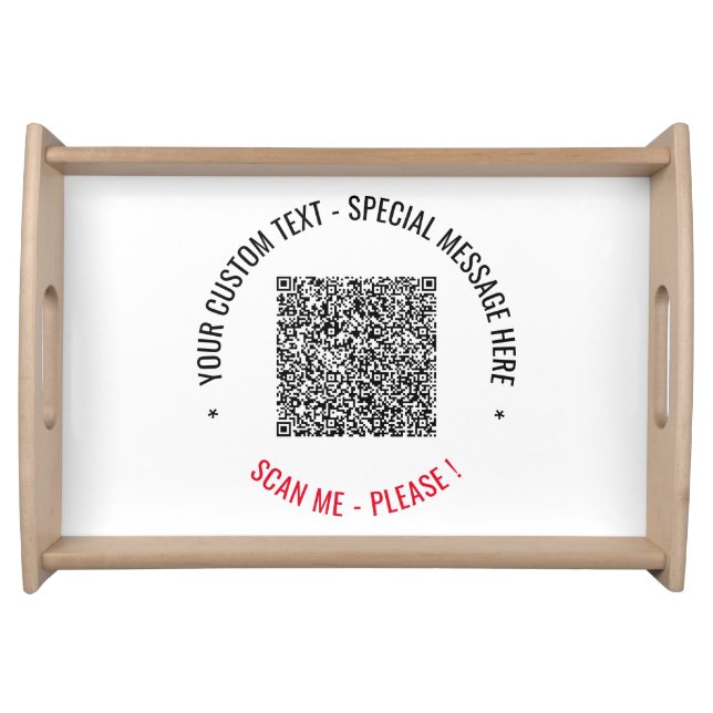 Personalized Your QR Code Custom Text Serving Tray (Front)