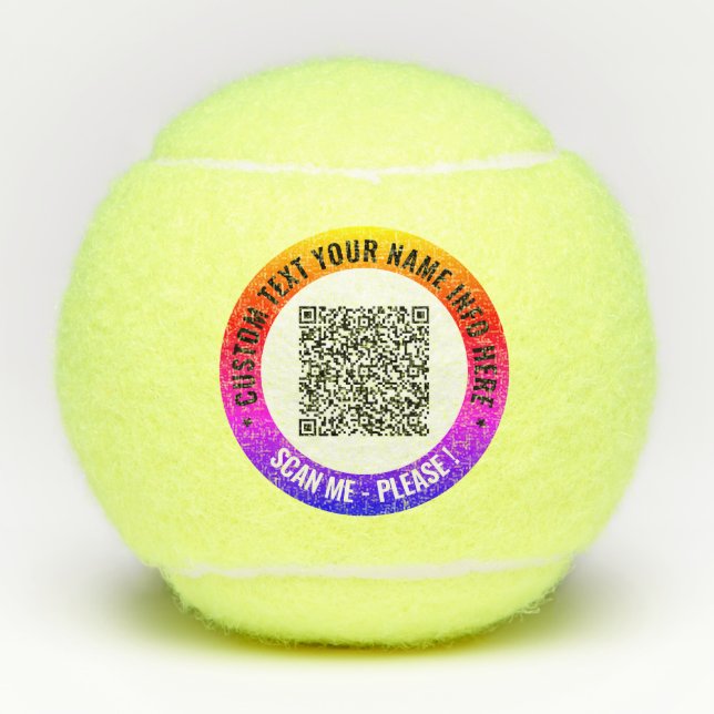 Personalized Your QR Code Custom Text Tennis Balls (Front)