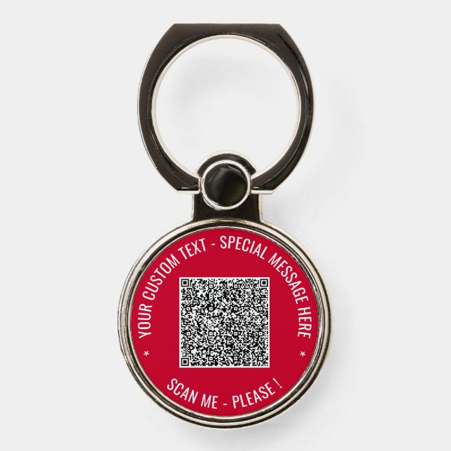 Personalized Your QR Code Phone Ring Stand Example (Front)