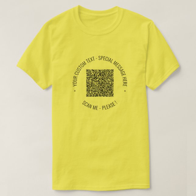 Personalized Your QR Code Scan Custom Text T-Shirt (Design Front)