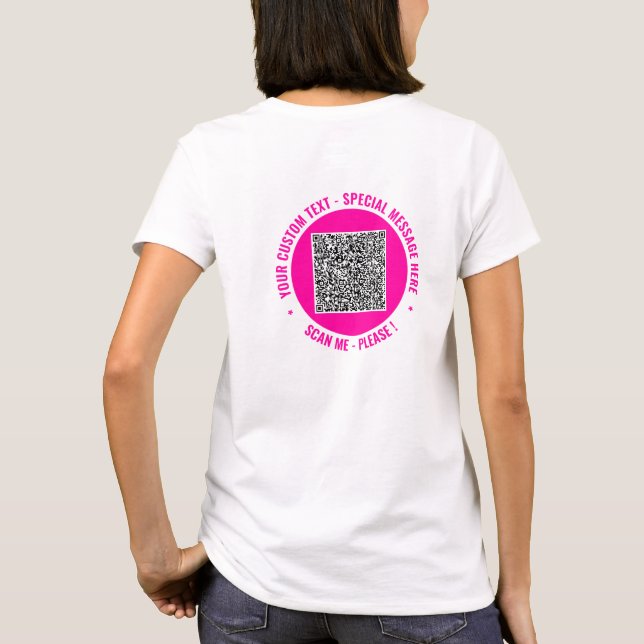 Personalized Your QR Code T-Shirt with Custom Text (Back)