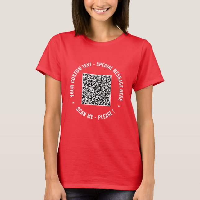 Personalized Your QR Code T-Shirt with Custom Text (Front)